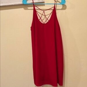 Elegant Red Spaghetti Strap Dress
